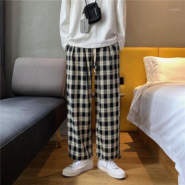 spring men's plaid casual pants korean fashion loose harajuku streetwear straight drawstring men ankle-length, Black
spring men's plaid casual pants korean fashion loose harajuku streetwear straight drawstring men ankle-length, Black