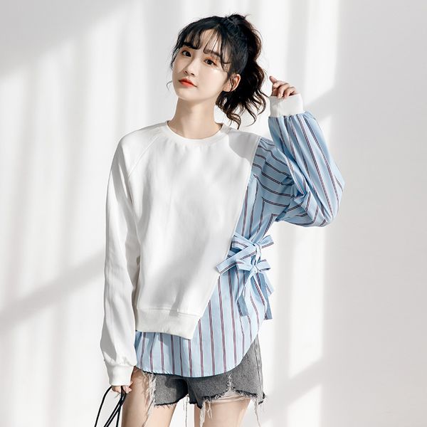 autumn and winter new loose thick striped fake two-piece patchwork cashmere sweatshirt women 210421, Black
autumn and winter new loose thick striped fake two-piece patchwork cashmere sweatshirt women 210421, Black