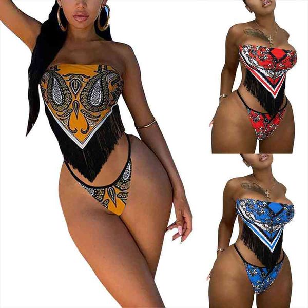 2 pcs women bathing suits swimwear women padded printed boat neck womens swimming suit fringe bikini mujer, White;black
2 pcs women bathing suits swimwear women padded printed boat neck womens swimming suit fringe bikini mujer, White;black