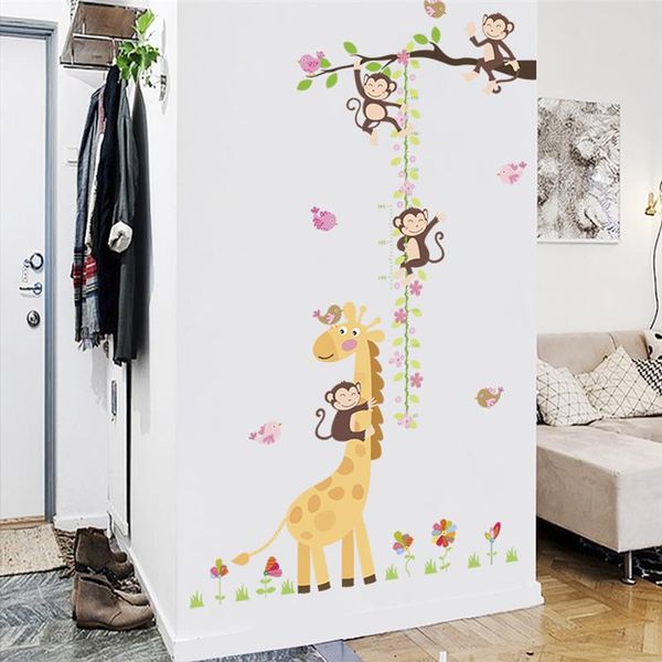 wall stickers cartoon monkey giraffe growth chart for kids room home decor pvc animals height measure decals mural art
wall stickers cartoon monkey giraffe growth chart for kids room home decor pvc animals height measure decals mural art