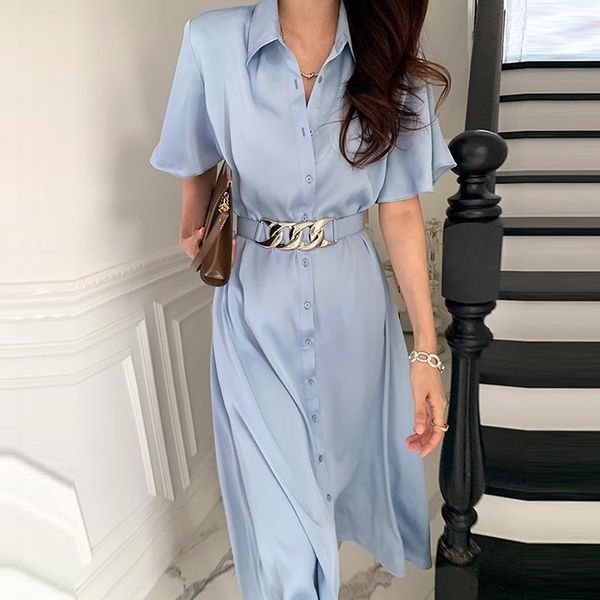 summer retro temperament elegant lapel single-breasted buckle lace-up waist skin-friendly short-sleeved shirt dress 16f0932 210510, Black;gray
summer retro temperament elegant lapel single-breasted buckle lace-up waist skin-friendly short-sleeved shirt dress 16f0932 210510, Black;gray