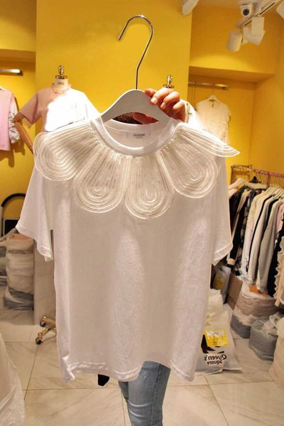 women's t-shirt summer fashion gauze wrapped around the neck korean women's shirt sweet lace t-shirts o1nc, White
women's t-shirt summer fashion gauze wrapped around the neck korean women's shirt sweet lace t-shirts o1nc, White