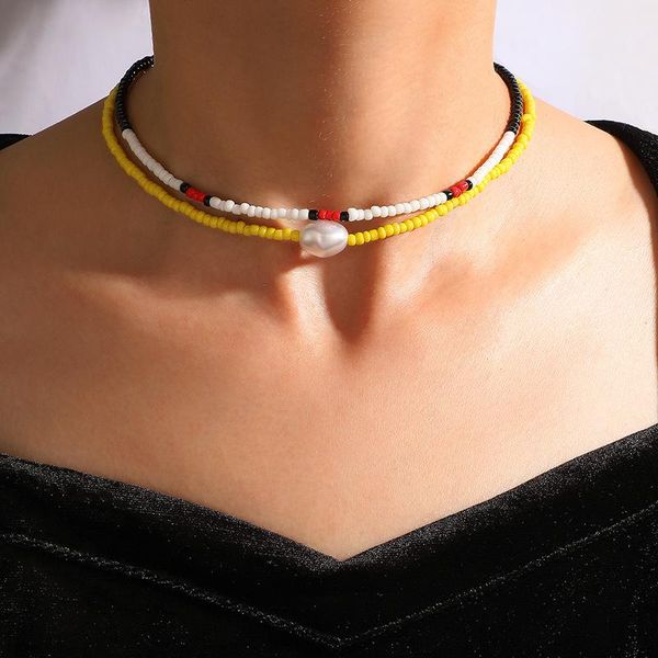 chokers bohemian pearl choker clavicle chain for women simple colorful beaded layered necklace female party jewelry collar 20231, Golden;silver
chokers bohemian pearl choker clavicle chain for women simple colorful beaded layered necklace female party jewelry collar 20231, Golden;silver