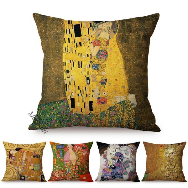 cushion/decorative pillow vienna impressionism painter gustav klimt golden kiss oil painting art luxury decoration case abstract cushion cov
cushion/decorative pillow vienna impressionism painter gustav klimt golden kiss oil painting art luxury decoration case abstract cushion cov