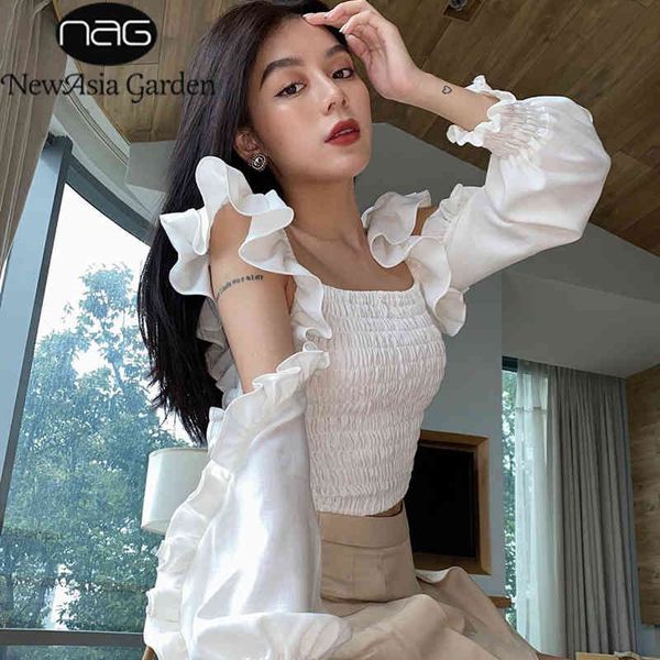 newasia white blouse women fashion cut out ruffles square neck long puff sleeve fall womens club party casual shirt new 210413
newasia white blouse women fashion cut out ruffles square neck long puff sleeve fall womens club party casual shirt new 210413