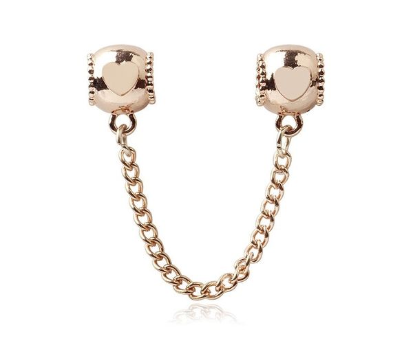 rose gold heart pandora style safety chain charm bead fit original pandora 925 bracelet pendant diy jewelry for women, Black
rose gold heart pandora style safety chain charm bead fit original pandora 925 bracelet pendant diy jewelry for women, Black
