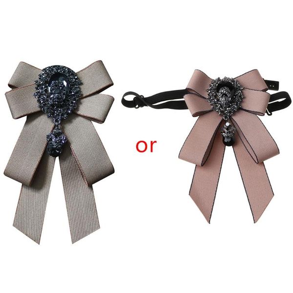 fashion men women ribbon bow tie formal party necktie rhinestone crystal brooch pin luxury wedding adjustable bowties, Gray
fashion men women ribbon bow tie formal party necktie rhinestone crystal brooch pin luxury wedding adjustable bowties, Gray