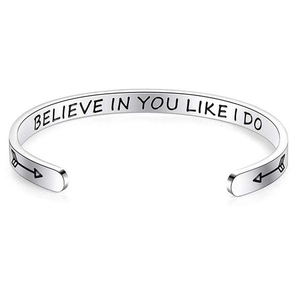 stainless steel bracelet c-shaped opening bracelet female fashion jewelry boyfriend gift believe in you like i do christmas gift q0719, Black
stainless steel bracelet c-shaped opening bracelet female fashion jewelry boyfriend gift believe in you like i do christmas gift q0719, Black
