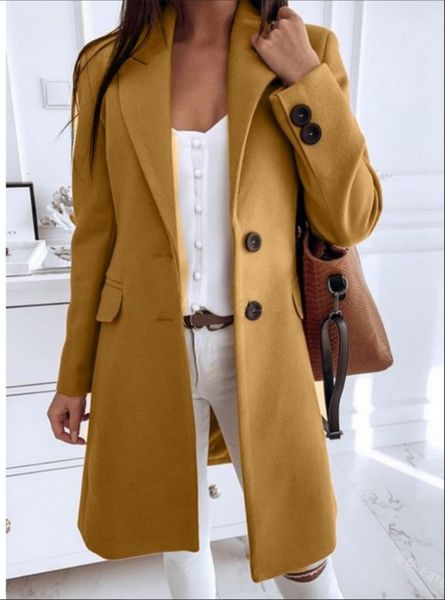 solid color lapel long sleeve tube medium and temperament women's wool coat, Black;brown
solid color lapel long sleeve tube medium and temperament women's wool coat, Black;brown
