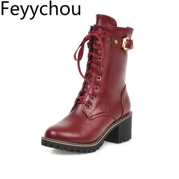 women boots autumn winter warm high heel pu lace up platform round toe zip mid-calf 2021 fashion wine red, Black
women boots autumn winter warm high heel pu lace up platform round toe zip mid-calf 2021 fashion wine red, Black