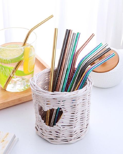 drinking straws colorful 304 stainless steel reusable straight bent metal straw with cleaner brush set party bar accessories
drinking straws colorful 304 stainless steel reusable straight bent metal straw with cleaner brush set party bar accessories