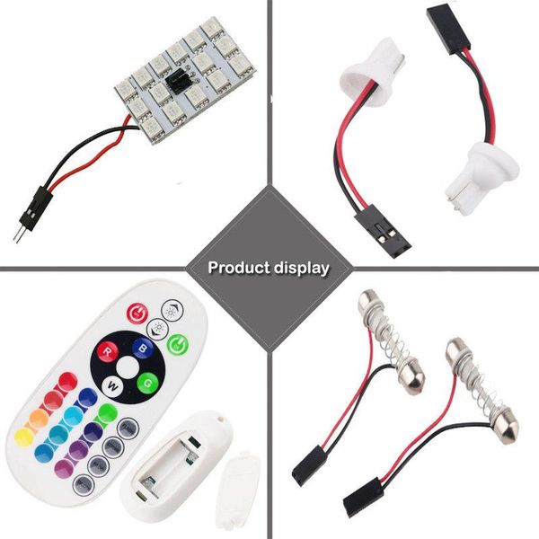 block t10 festoon 15smd rgb led car dome reading light lamp bulb+ remote control modules
block t10 festoon 15smd rgb led car dome reading light lamp bulb+ remote control modules