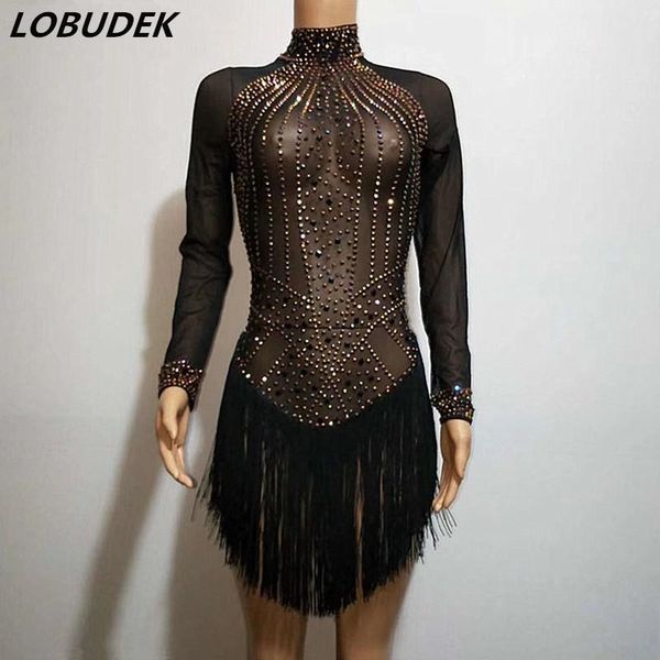 long sleeve sparkly gold rhinestones black tassel bodysuit see-through costume nightclub dj singer modern dance latin stage wear women', Black;white
long sleeve sparkly gold rhinestones black tassel bodysuit see-through costume nightclub dj singer modern dance latin stage wear women', Black;white