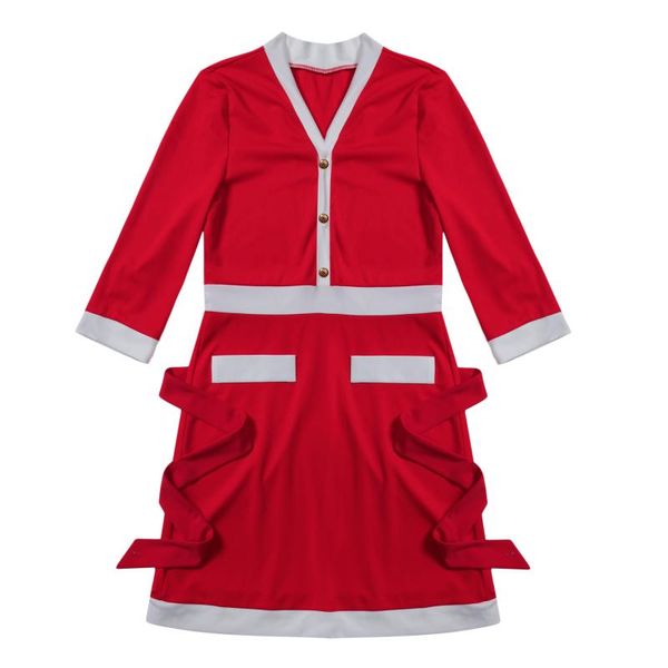 casual dresses christmas women dress button decorative patchwork v neck three quarter sleeves sashes female xmas, Black;gray
casual dresses christmas women dress button decorative patchwork v neck three quarter sleeves sashes female xmas, Black;gray