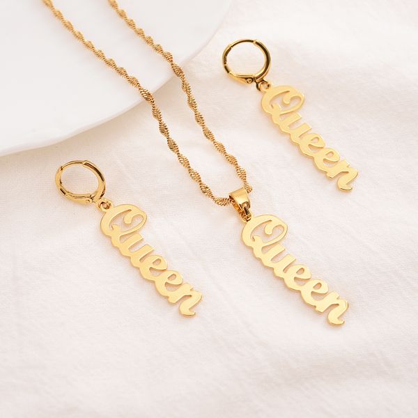 queen titanium with 24 k fine solid gold gf pendant earrings female set women jewelry chic gown japan south korea fashion, Silver
queen titanium with 24 k fine solid gold gf pendant earrings female set women jewelry chic gown japan south korea fashion, Silver