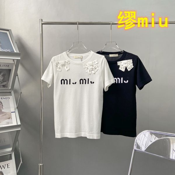 luxury design . u miaojia shoulder pearl diamond bow short sleeve t-shirt stereo embroidery letter casual top, White
luxury design . u miaojia shoulder pearl diamond bow short sleeve t-shirt stereo embroidery letter casual top, White