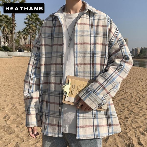 men's casual shirts 2021 shirt men summer thin plaid long sleeves korean loose spring autumn jacket for mens coat, White;black
men's casual shirts 2021 shirt men summer thin plaid long sleeves korean loose spring autumn jacket for mens coat, White;black