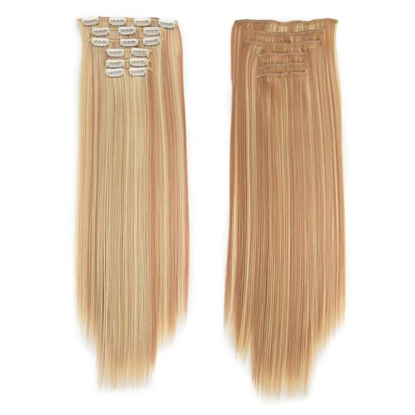 synthetic wigs straight clip in hairpiece for women fake 16 clips high temperature fiber brown color 140g 6pcs/set, Black
synthetic wigs straight clip in hairpiece for women fake 16 clips high temperature fiber brown color 140g 6pcs/set, Black