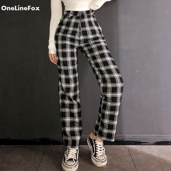 women's pants & capris onelinefox casual straight plaid women harajuku high waist long trousers checkered sweatpants lady streetwear su, Black;white
women's pants & capris onelinefox casual straight plaid women harajuku high waist long trousers checkered sweatpants lady streetwear su, Black;white