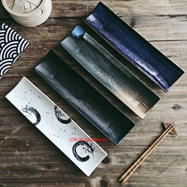 dishes & plates sushi plate ceramic rectangular creative japanese cuisine pastry hand-painted long sashimi saury
dishes & plates sushi plate ceramic rectangular creative japanese cuisine pastry hand-painted long sashimi saury
