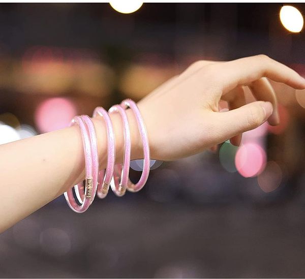 bangle multi-layer silicone plastic shinning pink powder glitter jelly bracelet fashion women friendship bracelets, Black
bangle multi-layer silicone plastic shinning pink powder glitter jelly bracelet fashion women friendship bracelets, Black