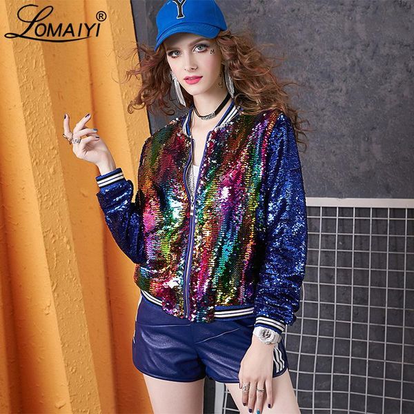 women's jackets lomaiyi spring/autumn sequins jacket women street style luminous coat girls short reflective bomber bw070, Black;brown 
women's jackets lomaiyi spring/autumn sequins jacket women street style luminous coat girls short reflective bomber bw070, Black;brown