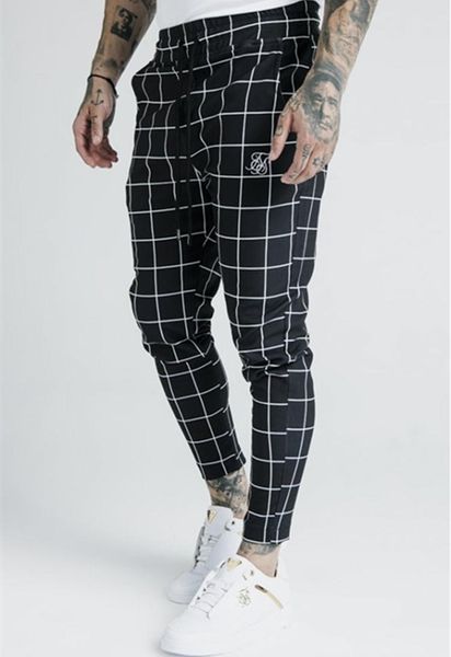 men's fashion plaid sik silk printing casual sweatpants street hip hop slim pants polyester, Black
men's fashion plaid sik silk printing casual sweatpants street hip hop slim pants polyester, Black