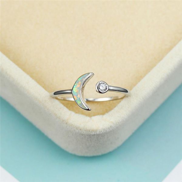 wedding rings minimalist white blue opal stone opening ring female cute moon thin engagement fashion silver color for women, Slivery;golden
wedding rings minimalist white blue opal stone opening ring female cute moon thin engagement fashion silver color for women, Slivery;golden