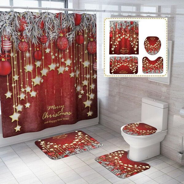 christmas serie printing waterproof bathroom shower curtain toilet cover mat set curtains seat covers
christmas serie printing waterproof bathroom shower curtain toilet cover mat set curtains seat covers