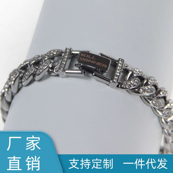 chain stepping jewelry hip hop diamond inlaid personalized cuban trendsetter men's and women's hand couple, Silver
chain stepping jewelry hip hop diamond inlaid personalized cuban trendsetter men's and women's hand couple, Silver