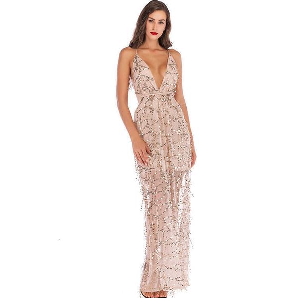 luxury party evening dress women's v-neck backls sequin summer, Black;gray