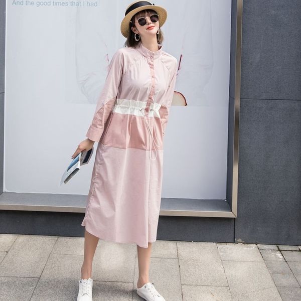 casual dresses pink long sleeve autumn button up stand collar drawstring korean fall women clothing 5dh3, Black;gray
casual dresses pink long sleeve autumn button up stand collar drawstring korean fall women clothing 5dh3, Black;gray