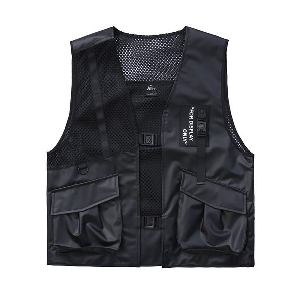 high street hollow out cargo vest mens pockets oversize loose casual sleeveless hip hop male vest, Black;brown
high street hollow out cargo vest mens pockets oversize loose casual sleeveless hip hop male vest, Black;brown