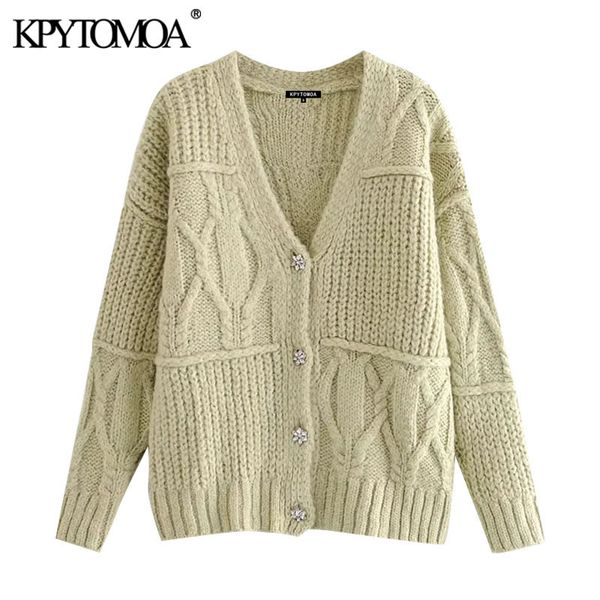 women fashion rhinestone button patchwork knitted cardigan sweater vintage long sleeve female outerwear chic 210416, White;black
women fashion rhinestone button patchwork knitted cardigan sweater vintage long sleeve female outerwear chic 210416, White;black