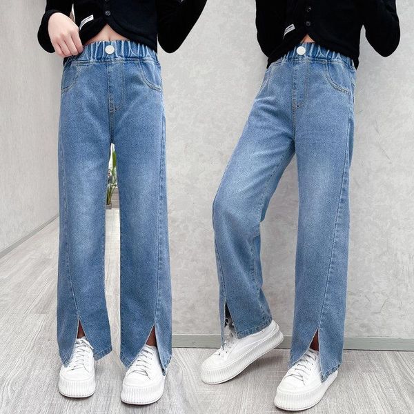 jeans children's kids denim long trousers spring autumn split pants teen girls korean style clothes casual loose 5-14years, Blue
jeans children's kids denim long trousers spring autumn split pants teen girls korean style clothes casual loose 5-14years, Blue