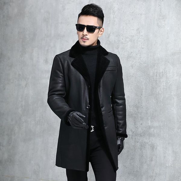 men's leather & faux shearing genuine winter sheep coat men sheepskin mens real jacket casaco ma9202sy802 yy2240, Black
men's leather & faux shearing genuine winter sheep coat men sheepskin mens real jacket casaco ma9202sy802 yy2240, Black