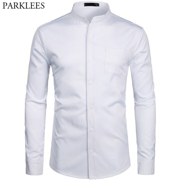 men's hipster mandarin collar dress shirts brand slim fit long sleeve chemise casual work busienss shirt male white 2xl 210708, White;black
men's hipster mandarin collar dress shirts brand slim fit long sleeve chemise casual work busienss shirt male white 2xl 210708, White;black