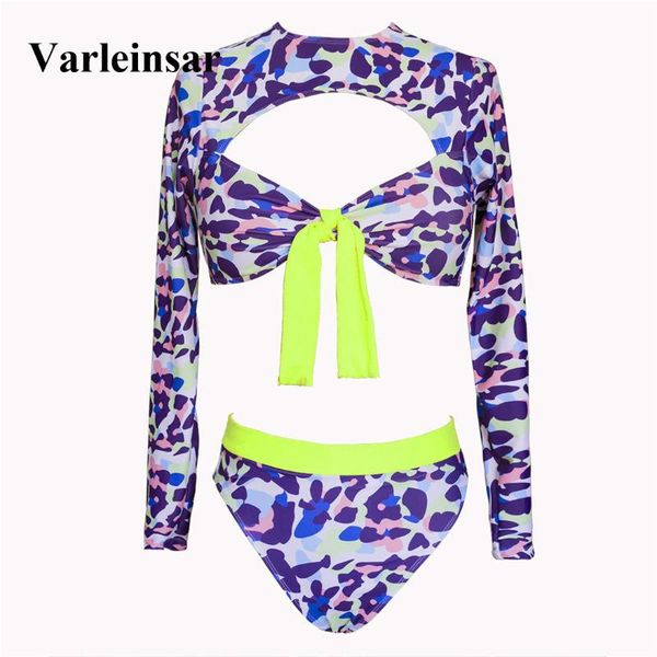 bikinis set long sleeve swimsuit high waist bikini women swimwear two-pieces knotted bather bathing suit swim wear y1658
bikinis set long sleeve swimsuit high waist bikini women swimwear two-pieces knotted bather bathing suit swim wear y1658