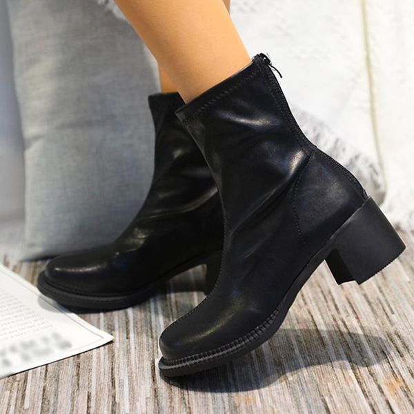 boots women ankle pu low heels platform zipper females casual spring & autumn shoes classic retro leisure mature ladies footwear, Black
boots women ankle pu low heels platform zipper females casual spring & autumn shoes classic retro leisure mature ladies footwear, Black