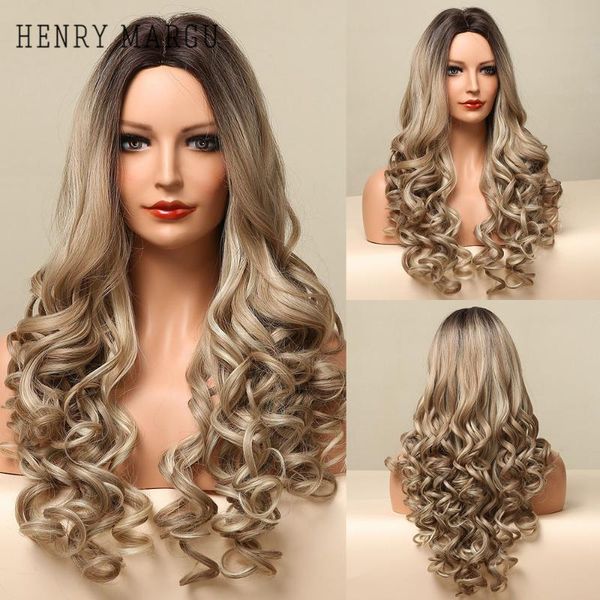 synthetic wigs henry margu ombre brown blonde highlight long loose wave heat resistant cosplay fake hair for women middle part, Black
synthetic wigs henry margu ombre brown blonde highlight long loose wave heat resistant cosplay fake hair for women middle part, Black