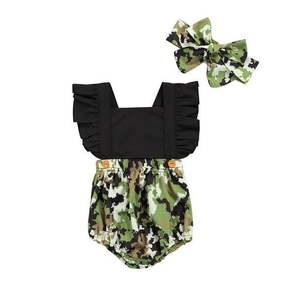 rompers baby girls bodysuits 2pcs toddlers summer creative camouflage printing splicing sleeve + bow headwear sets, Blue
rompers baby girls bodysuits 2pcs toddlers summer creative camouflage printing splicing sleeve + bow headwear sets, Blue