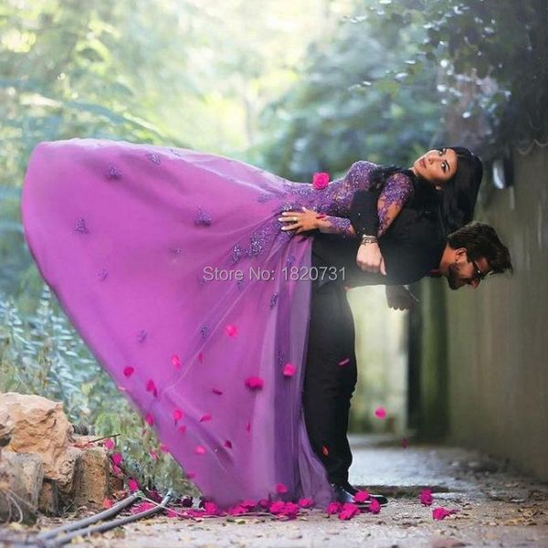 party dresses purple long sleeve lace evening dubai a line tulle women elegant arabic bridal formal prom gowns, White;black
party dresses purple long sleeve lace evening dubai a line tulle women elegant arabic bridal formal prom gowns, White;black