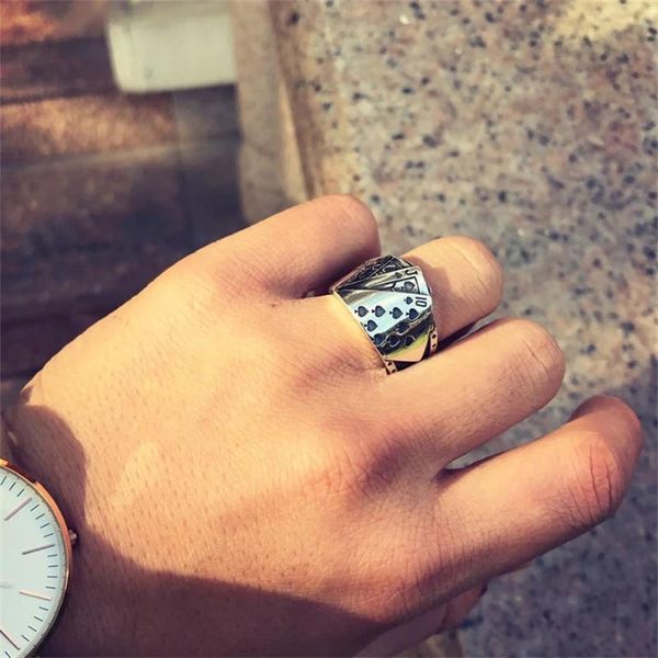 cluster rings retro cubic zirconia engraved adjustable punk personality playing cards ring for men women's stainless steel split, Golden;silver
cluster rings retro cubic zirconia engraved adjustable punk personality playing cards ring for men women's stainless steel split, Golden;silver