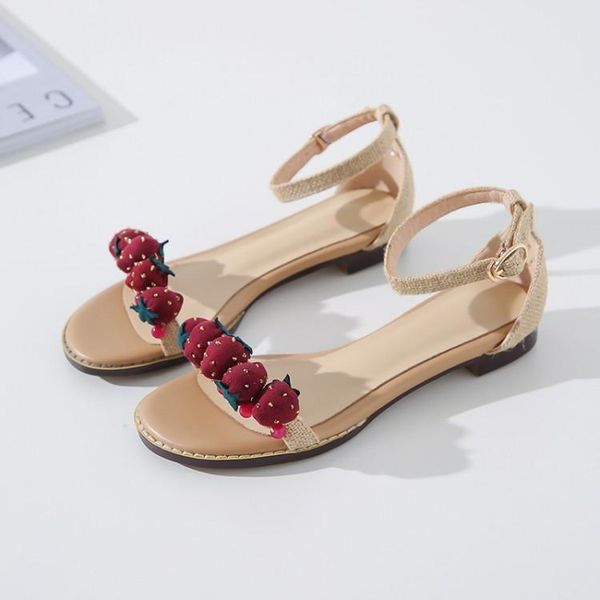 sweet strawberry sandals women ankle strap shoes open toe low heels casual cover sheepskin, Black
sweet strawberry sandals women ankle strap shoes open toe low heels casual cover sheepskin, Black