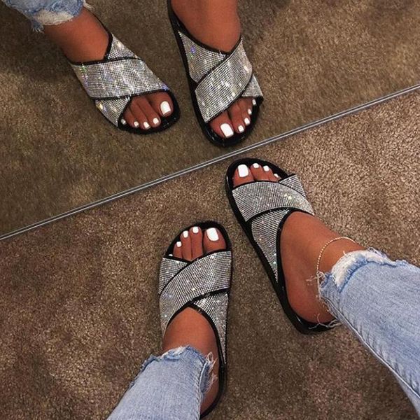sandals women shoes bright diamonds women's platform summer flip flop outdoor fashion rhinestones buckle lazy slippers, Black
sandals women shoes bright diamonds women's platform summer flip flop outdoor fashion rhinestones buckle lazy slippers, Black