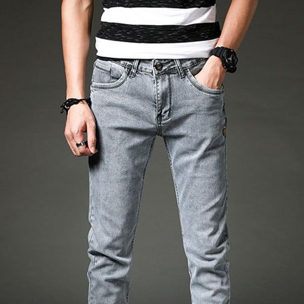 men's jeans four seasons smoky gray male elastic youth fashion slim-fitting pants student trousers, Blue
men's jeans four seasons smoky gray male elastic youth fashion slim-fitting pants student trousers, Blue
