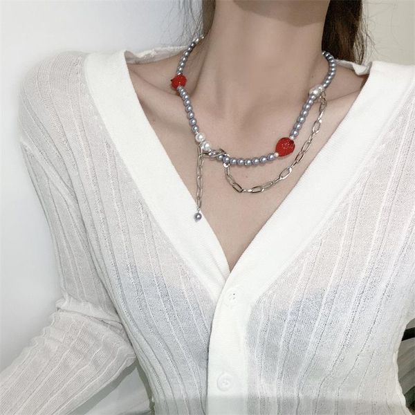 pendant necklaces origin summer fashion simulation pearl beaded strawberry nb for women asymmetry chunky chain metallic necklace jewellery, Silver
pendant necklaces origin summer fashion simulation pearl beaded strawberry nb for women asymmetry chunky chain metallic necklace jewellery, Silver