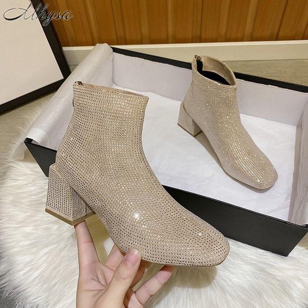 boots 2021 autumn winter women's comfortable suede square toe back zipper heel high full rhinestone short, Black
boots 2021 autumn winter women's comfortable suede square toe back zipper heel high full rhinestone short, Black