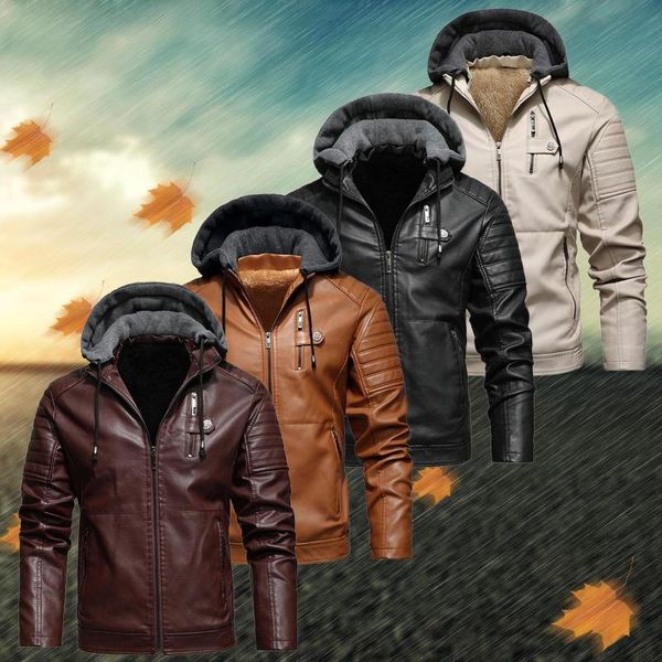 Men's Jackets Casual Motorcycle Pu Jacket Mens Winter Autumn Fashion Leather Male Slim Removable Hooded Warm Outwear Fleece Clothing, Black;brown
Men's Jackets Casual Motorcycle Pu Jacket Mens Winter Autumn Fashion Leather Male Slim Removable Hooded Warm Outwear Fleece Clothing, Black;brown