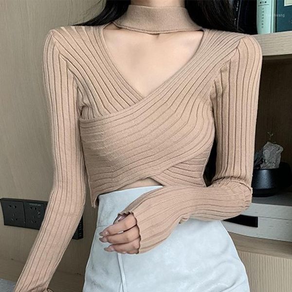 women's sweaters cross knitted women high waist sweater solid slim v neck long sleeve female short pullover autumn fashion ladies sweat, White;black
women's sweaters cross knitted women high waist sweater solid slim v neck long sleeve female short pullover autumn fashion ladies sweat, White;black